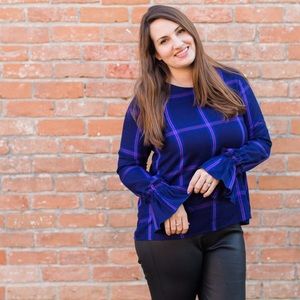 Evereve Night Crawler Plaid Sanctuary Blouse
